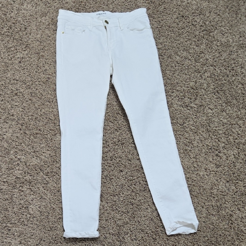 Frame Denim Women's White Skinny Jeans